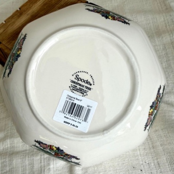 Spode Christmas Tree Octagonal Bowl 7.5" - Picture 5 of 8